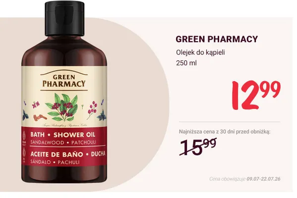 Olejek do kąpieli Green Pharmacy promocja w Rossmann
