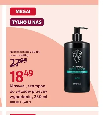 Szampon do włosów przeciw wypadaniu Masveri promocja w Rossmann