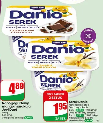 Serek Danio o smaku waniliowym promocja w Dino