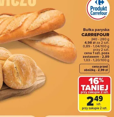 Bułka paryska Carrefour promocja w Carrefour