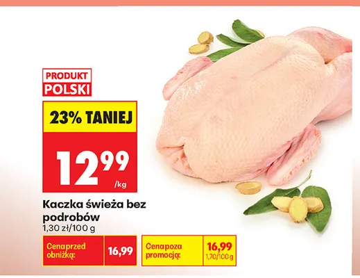 Kaczka świeża bez podrobów promocja w Biedronka
