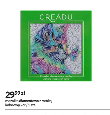 Mozaika diamentowa z ramką kolorowy kot Creadu promocja w Empik