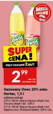Napój gazowany owoc 20% soku Hortex cytrynowy promocja w Twój Market