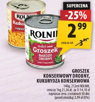 Kukurydza konserwowa Rolnik promocja w Arhelan