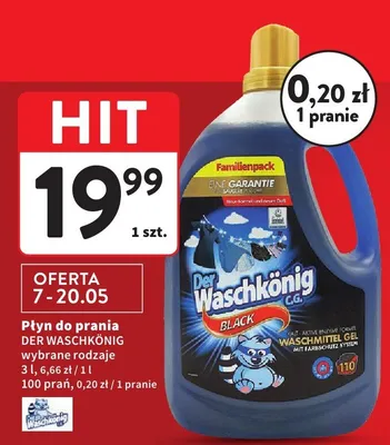 Płyn do prania Der Waschkönig promocja w Intermarche