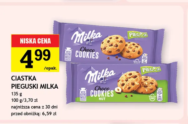Ciastka Pieguski Milka Choco Cookies Nut promocja w Gram Market