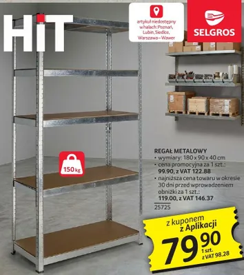 Regał metalowy promocja w Selgros