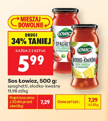 Sos spaghetti Łowicz promocja w Biedronka