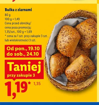 Bułka z ziarnami promocja w Lidl