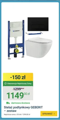 Stelaż podtynkowy Geberit zestaw promocja w ERLI