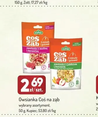 Owsianka Coś na ząb z maliną i żurawiną Kupiec promocja w Avita