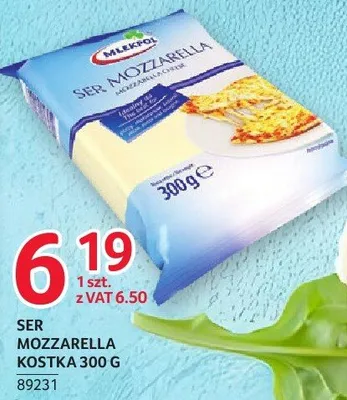 Ser mozzarella kostka Mlekpol 300g promocja w Selgros