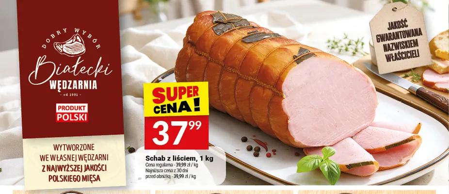 Schab z liściem Białecki Wędzarnia promocja w Twój Market