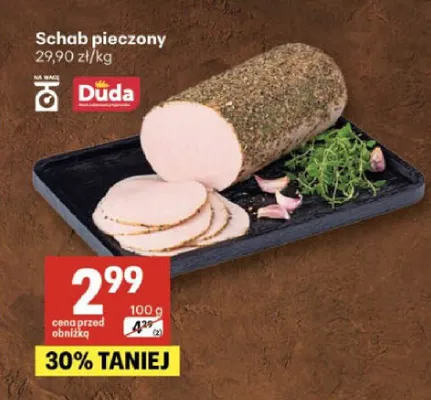 Schab pieczony Duda promocja w Delikatesy Centrum