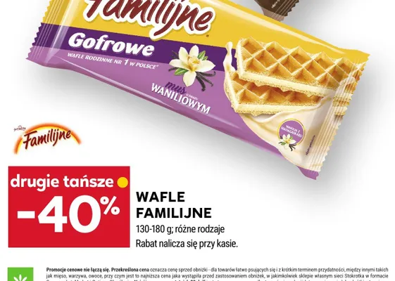 Wafle Gofrowe o smaku mus waniliowym Jutrzenka Familijne promocja w Stokrotka