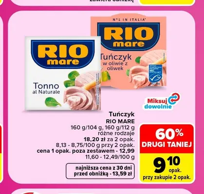 Tuńczyk w oliwie z oliwek Rio Mare promocja w Carrefour Market
