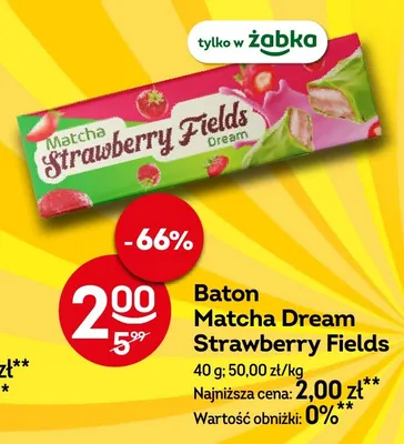 Baton Matcha Dream Strawberry Fields promocja w Żabka