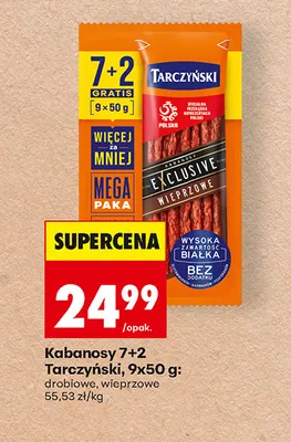 Kabanosy 7+2 Tarczyński wieprzowe 9-pak promocja w Biedronka