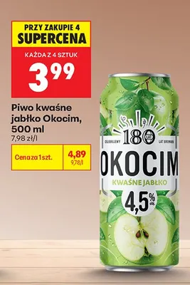 Piwo kwaśne jabłko Okocim promocja w Biedronka