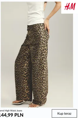 Spodnie jeansowe Barrel High Waist H & M promocja w H&M