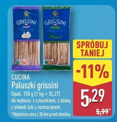 Paluszki grissini z czosnkiem Cucina promocja w Aldi