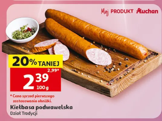 Kiełbasa podwawelska promocja w Auchan