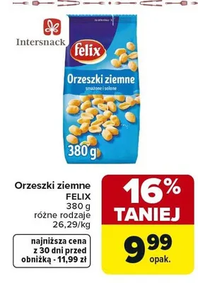 Orzeszki ziemne smażone i solone różne rodzaje promocja w Carrefour Market