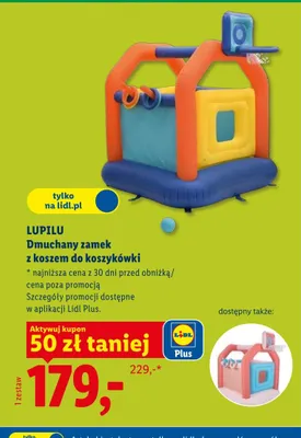 Dmuchany zamek Lupilu z koszem do koszykówki promocja w Lidl