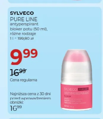 Antyperspirant bloker potu Sylveco Pure Line promocja w Drogerie Jawa