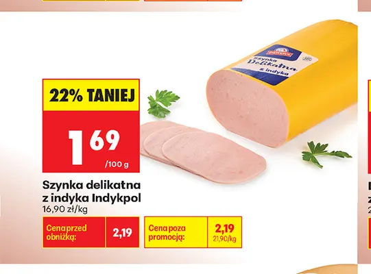 Szynka delikatna z indyka Indykpol promocja w Biedronka