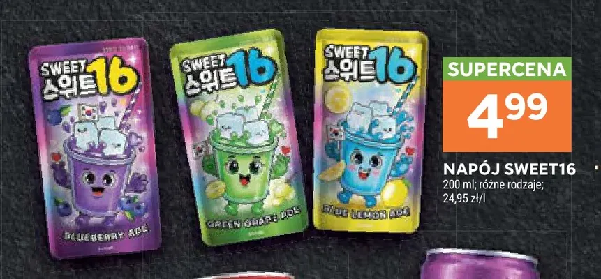Napój Sweet16 Green Grape Ade promocja w Stokrotka