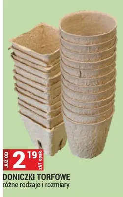 Doniczki torfowe różne rodzaje i rozmiary promocja w Merkury Market