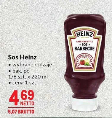 Sos Heinz wybrane rodzaje promocja w Makro