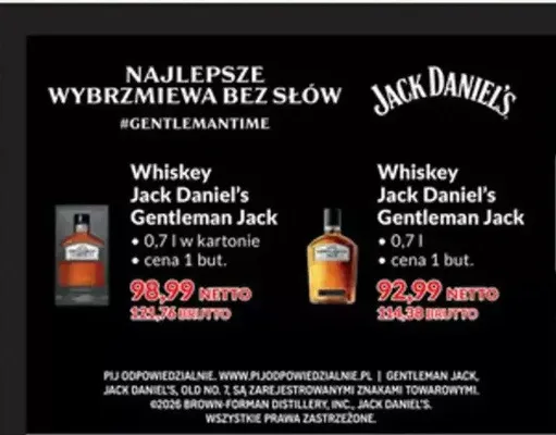 Whiskey Jack Daniel's Gentleman Jack promocja w Makro