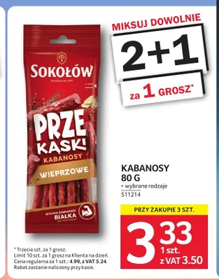 Kabanosy wieprzowe Sokołów Prze Kąski promocja w Selgros