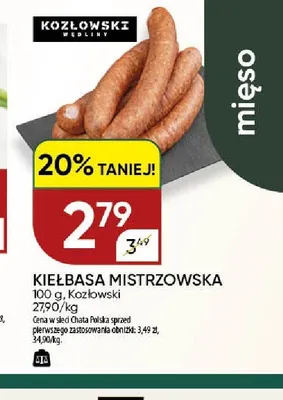 Kiełbasa Mistrzowska Kozłowski promocja w Chata Polska