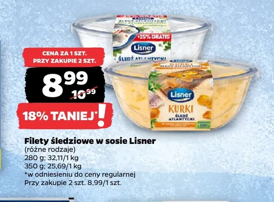 Filety śledziowe w sosie Lisner promocja w Netto