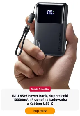 Powerbank INIU 45W Supercienki 10000mAh promocja w Amazon