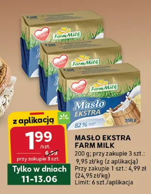 Masło ekstra Farm Milk promocja w Stokrotka