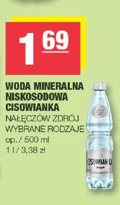 Woda mineralna niskosodowa Cisowianka promocja w SPAR