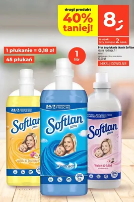 Płyn do płukania tkanin Softlan Ultra Vanille & Orchidee 45 płukań promocja w Dealz