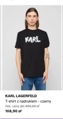 T-shirt z nadrukiem Karl Lagerfeld czarny promocja w Lounge by Zalando