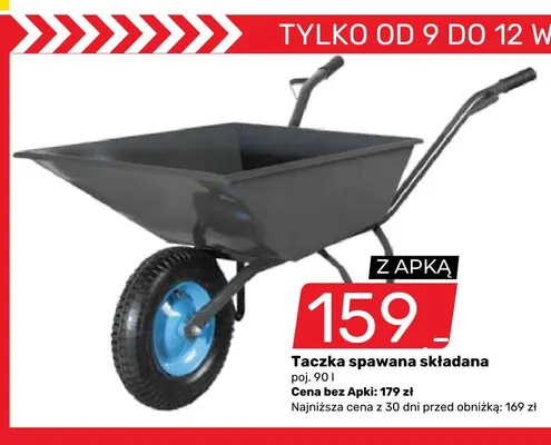 Taczka spawana składana 90 l promocja w Bricomarche