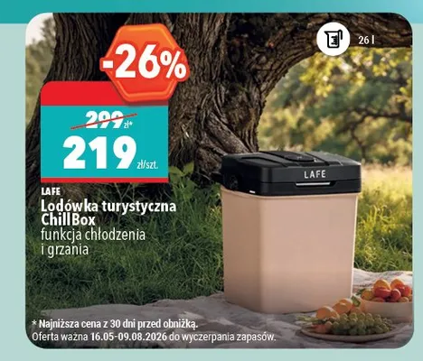 Lodówka turystyczna LAFE ChillBox funkcja chłodzenia i grzania 26l promocja w Biedronka Home