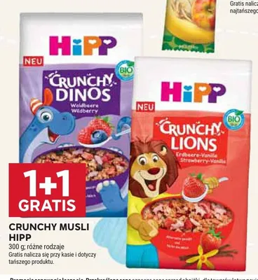 Musli Crunchy Lions Strawberry-Vanilla BIO HiPP promocja w Stokrotka