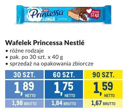 Wafelek Princessa Nestlé różne rodzaje promocja w Makro