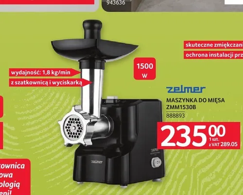 Maszynka do mięsa Zelmer ZMM1530B promocja w Selgros