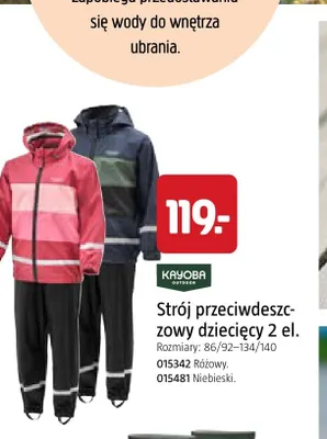 Strój przeciwdeszczowy dziecięcy 2 el. Kayoba Outdoor różowy promocja w Jula