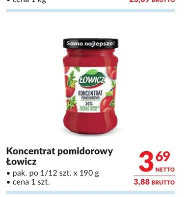 Koncentrat pomidorowy Łowicz promocja w Makro
