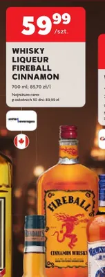 Whisky Liqueur Fireball Cinnamon promocja w Stokrotka